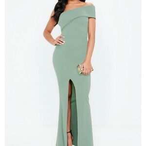 Misguided off the shoulder maxi dress